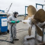 Dry ice blasting for marine applications